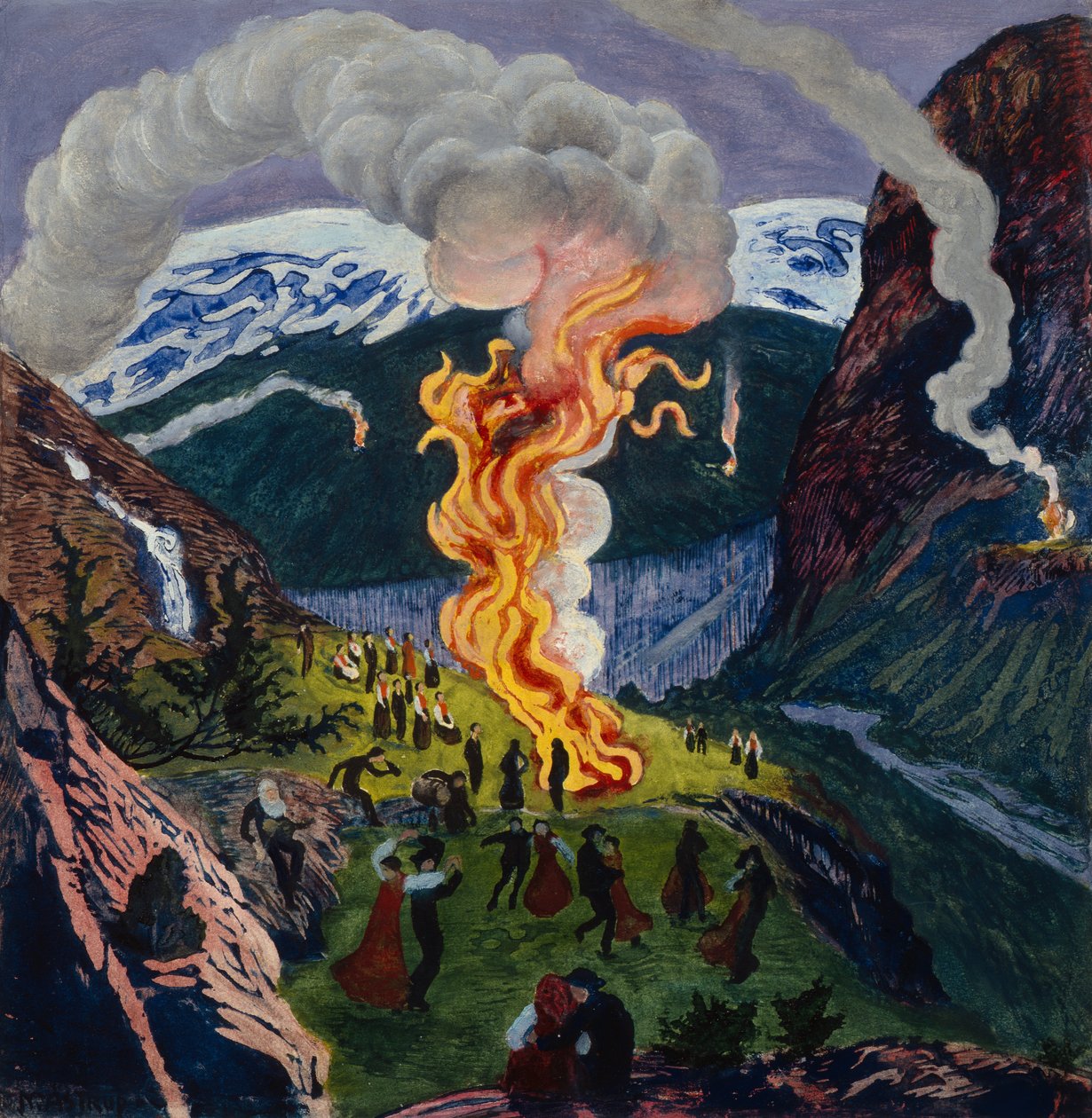 Midtsommerbrann av Nikolai Astrup
