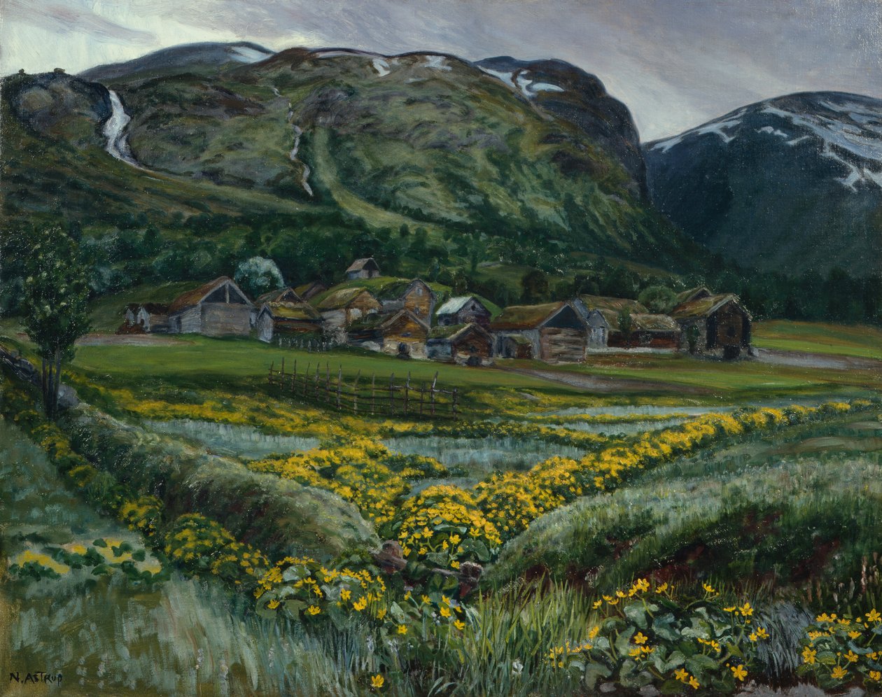 Lørdag kveld og ranunkel av Nikolai Astrup
