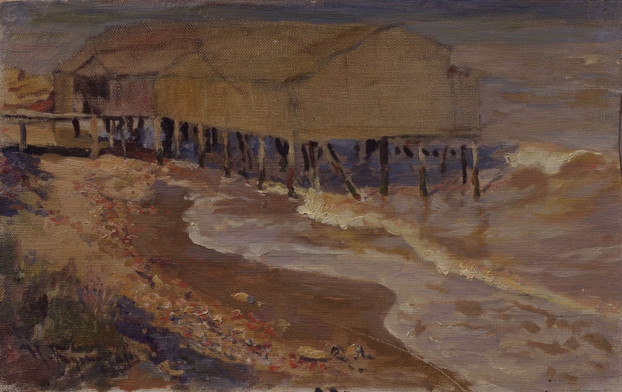Et badehus på stranden av Nikolai Dmitrievich Kuznetsov