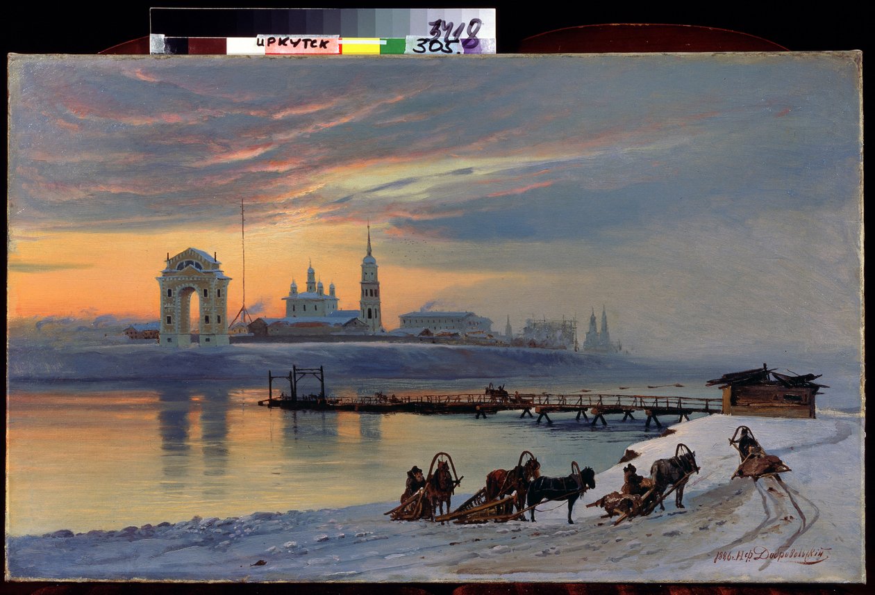 "Utsikt over Angara-elven i Irkutsk i Sibir" Maleri av Nikolai Florianovich Dobrovolsky (1837-1900) 1886 State Art Museum, Irkutsk av Nikolai Florianovich Dobrovolsky