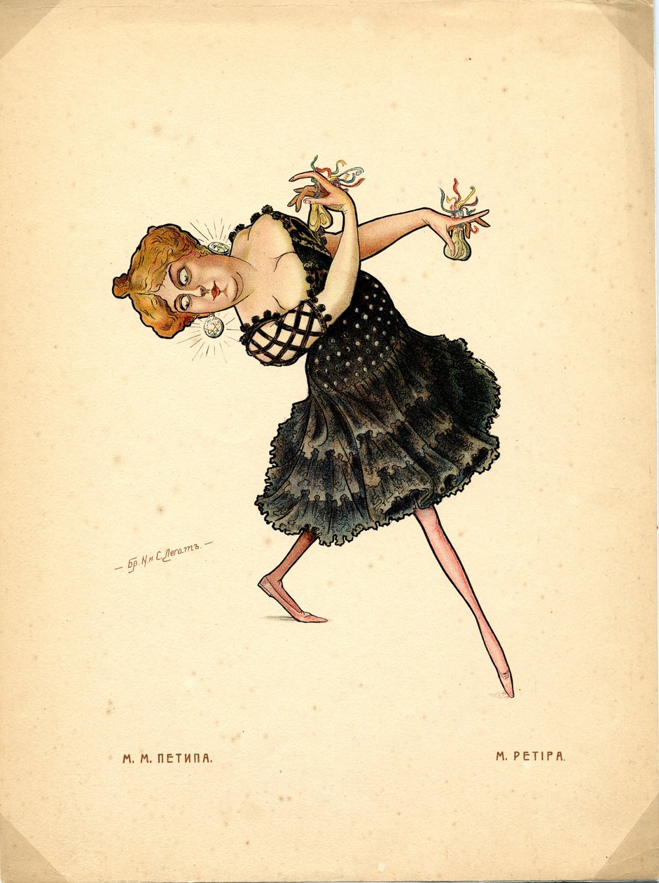 Ballettdanser Marie Petipa Fra: Russisk ballett i karikaturer, 1902-1905 av Nikolai Gustavovich Legat