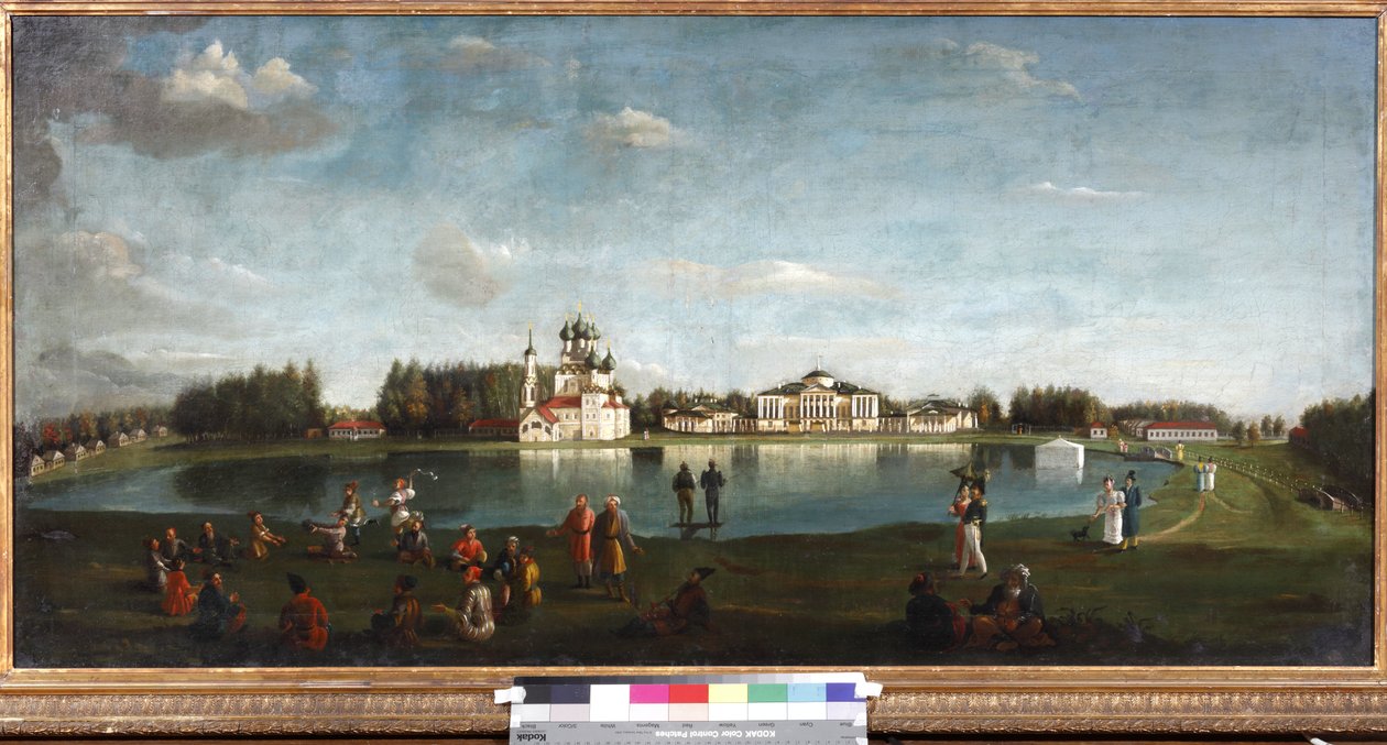 Utsikt over Ostankino-godset av Podklyuchnikov, Nikolai Ivanovich (1813-1877). Olje på lerret av Nikolai Ivanov Podklutchnikov
