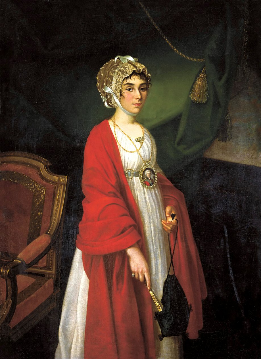 Portrett av astressen og sangeren, Contesse Praskovya Sheremeteva, Zhemchugova 1768-1803, 18 av Nikolai Ivanovich Argunov