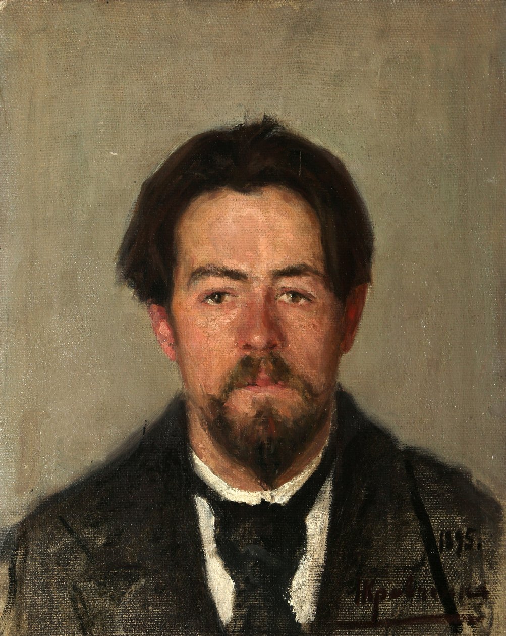 Portrett av forfatteren Anton Chekhov', 1860-1904, 1895. av Nikolai Ivanovich Kravchenko