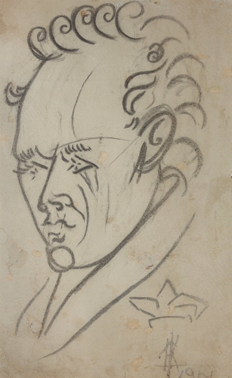 Portrett av poeten Vasili Kamensky 1884-1961, 1913. av Nikolai Ivanovich Kulbin