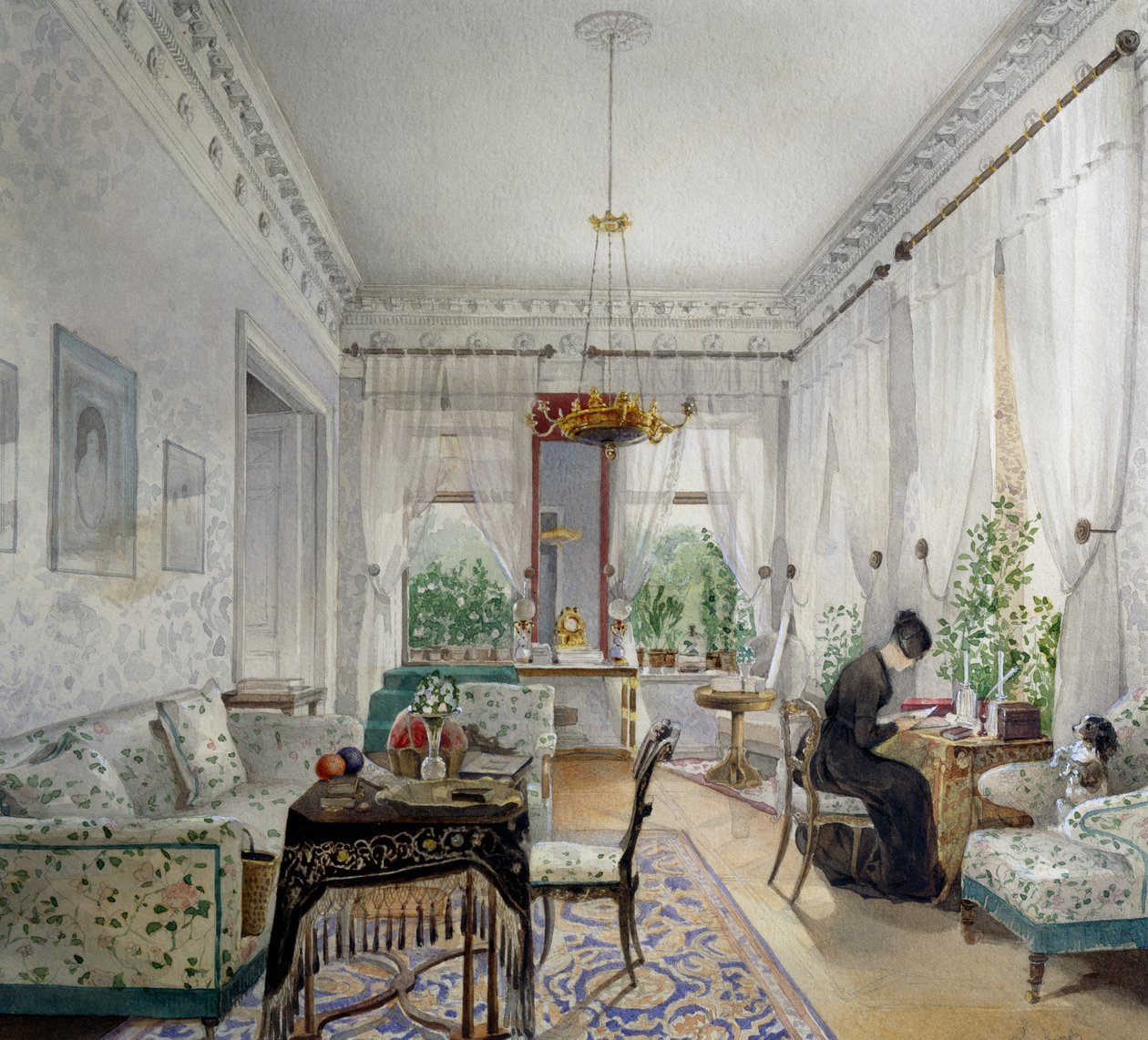 Interiør i Lopuchin-huset av Nikolai Ivanovich Tichobrazov
