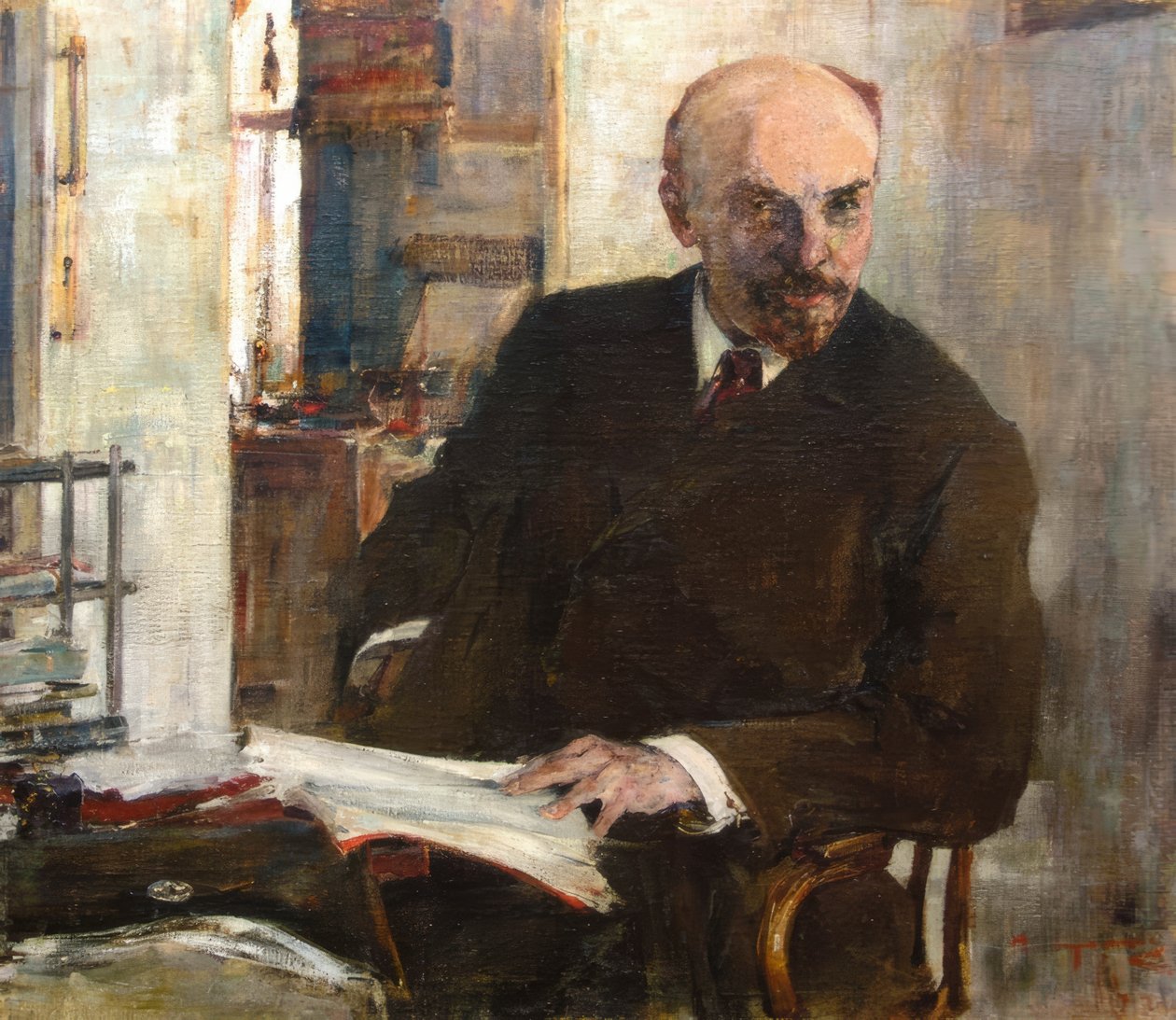 Portrett av W.I. Lenin av Nikolai Iwanowitsch Feschin
