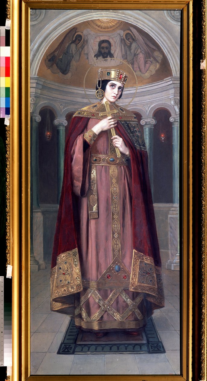Den hellige keiserinne Alexandra (4. århundre) (hellige keiserinne Alexandra). Maleri av Nikolai Kornilovich Bodarevsky (1850-1921). Olje på lerret av Nikolai K. Bodarevski