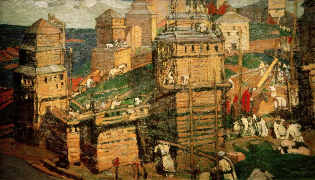 Bygge en by av Nikolai Konstantinowitsch Roerich