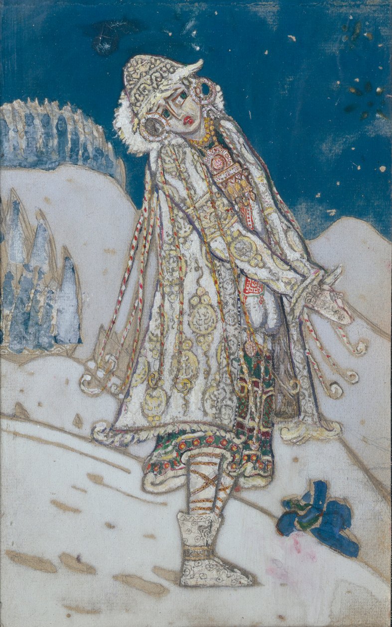 Kostymedesign for teaterstykket Snow Maiden av A. Ostrovsky, 1912 av Nikolai Konstantinowitsch Roerich