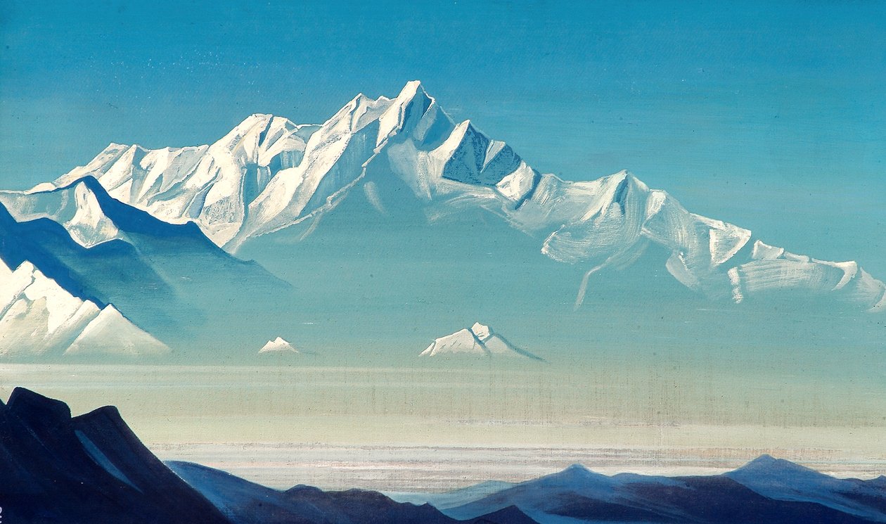 Mount of Five Treasures Two Worlds, 1933. av Nikolai Konstantinowitsch Roerich