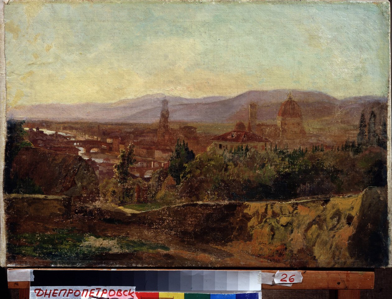 Firenze (Italia) (Firenze). Maleri av Nikolai Nikolayevich Ge (Gay) (1831-1894), olje på lerret av Nikolai Nikolajevitch Gay