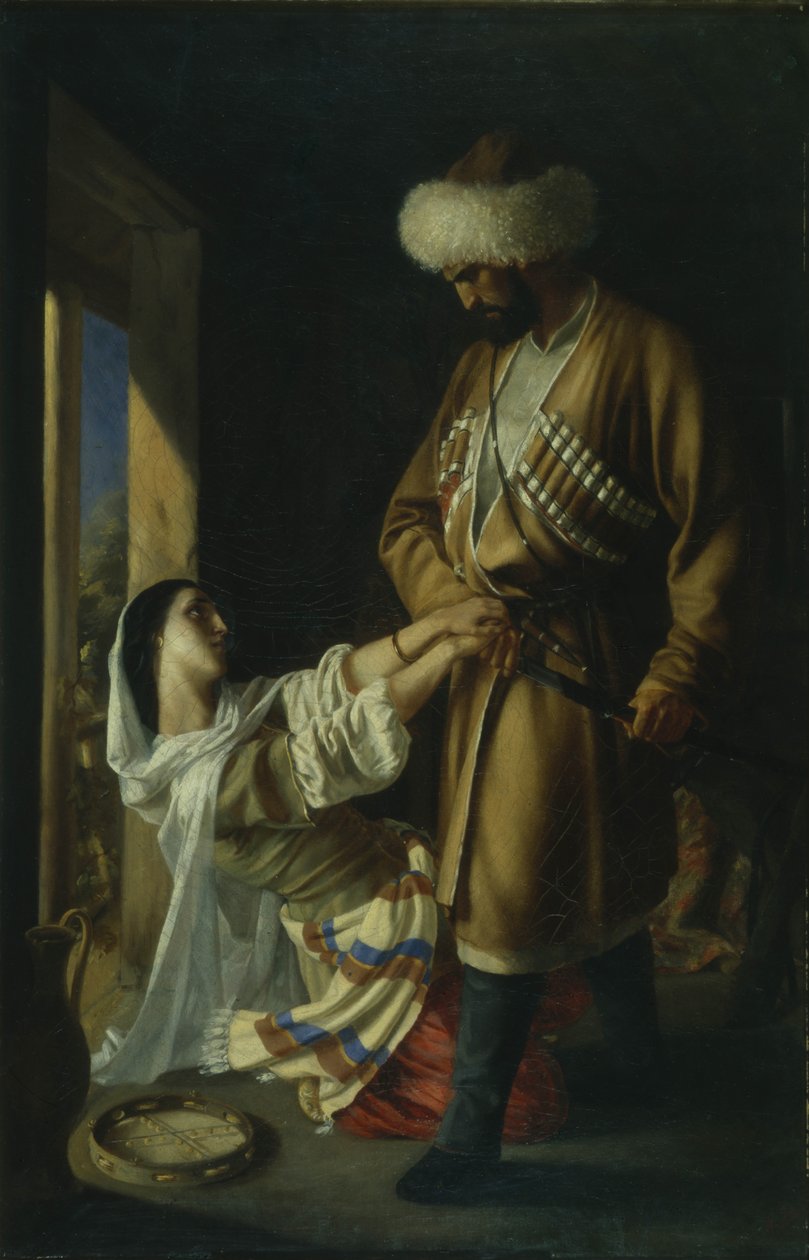 Leila og Khadji Abrek Etter diktet av M. Lermontov, 1852 av Nikolai Nikolayevich Ge
