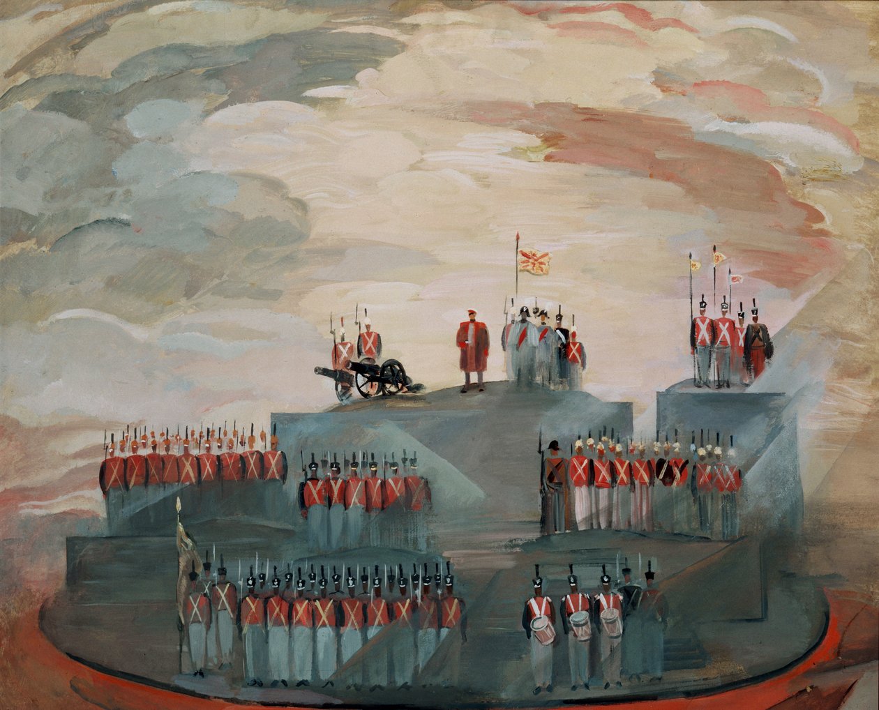 Scenedesign for operaen War and Peace av S. Prokofiev, 1981 av Nikolai Nikolayevich Zolotaryev