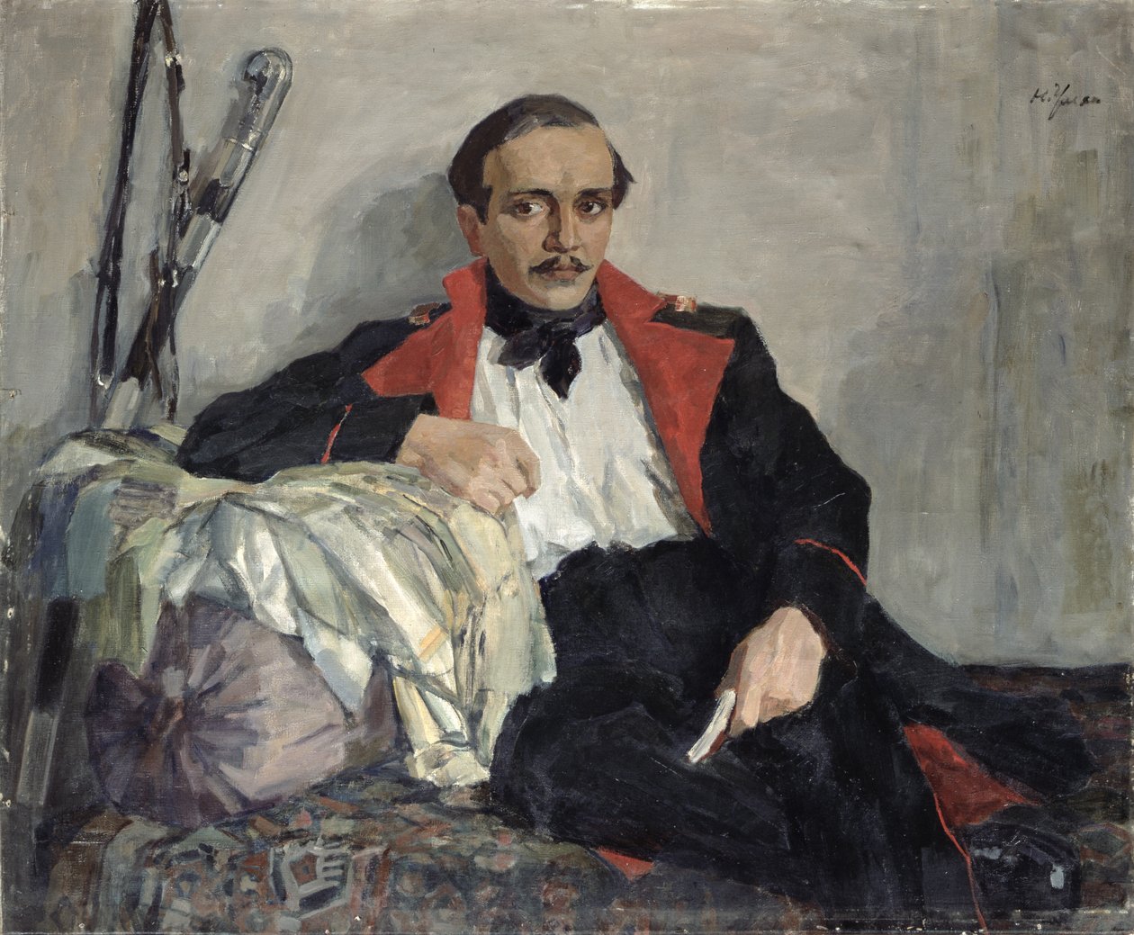 Portrett av Michail Lermontov (1814-1841) 1941 (olje på lerret) av Nikolai Pavlovich Ulyanov