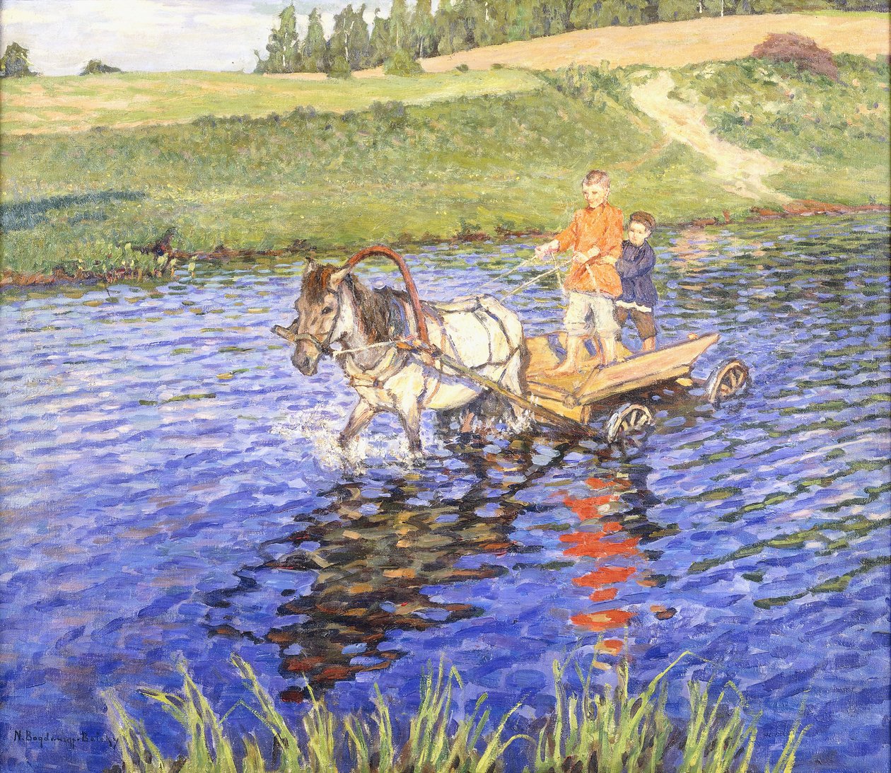 Krysser elven av Nikolai Petrovich Bogdanov Belsky