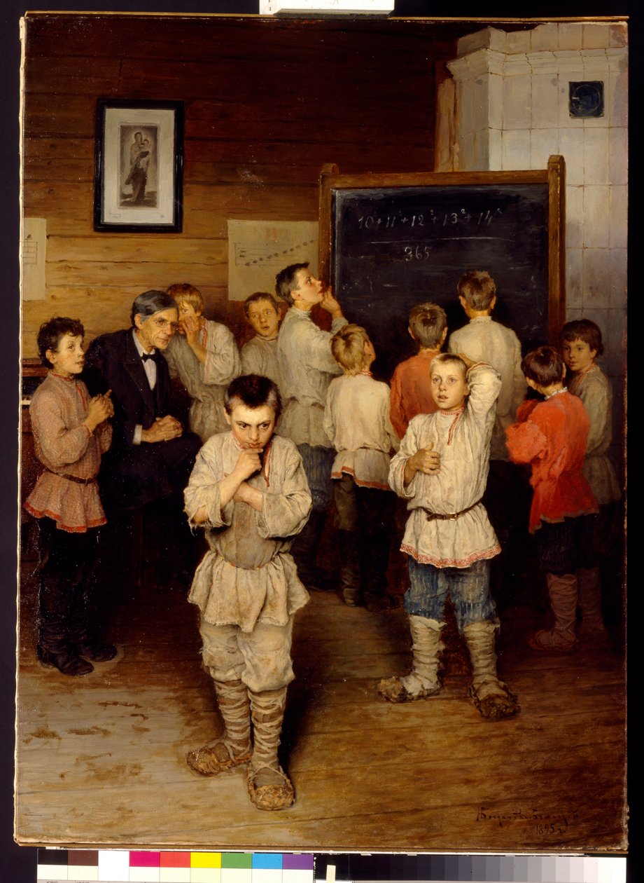 Mentalregning på barneskolen av Nikolai Petrovich Bogdanov Belsky