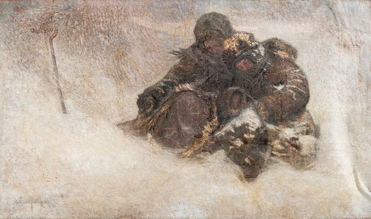 Snøstorm. Barn av Nikolai Petrovich Bogdanov Belsky