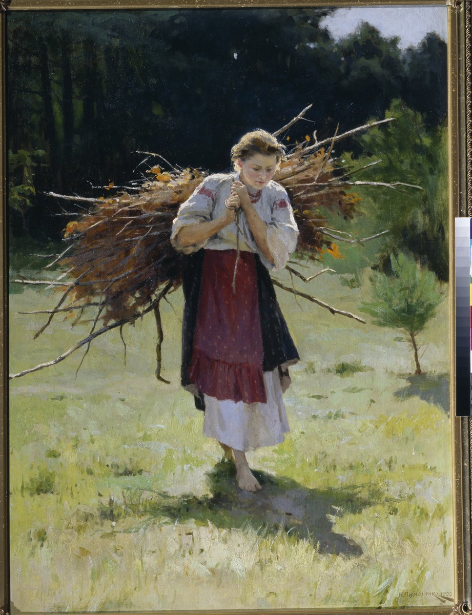 Fra skogen - Maleri av Nikolai Kornilovich Pimonenko (1862-1912), olje på lerret av Nikolai Pimonenko