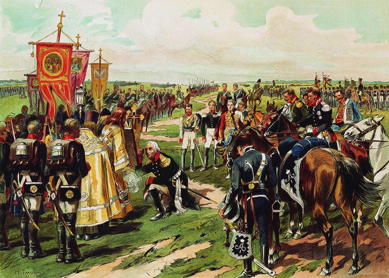 Marschall Mikhail Kutuzov før slaget ved Borodino, 1912 av Nikolai Semyonovich Samokish