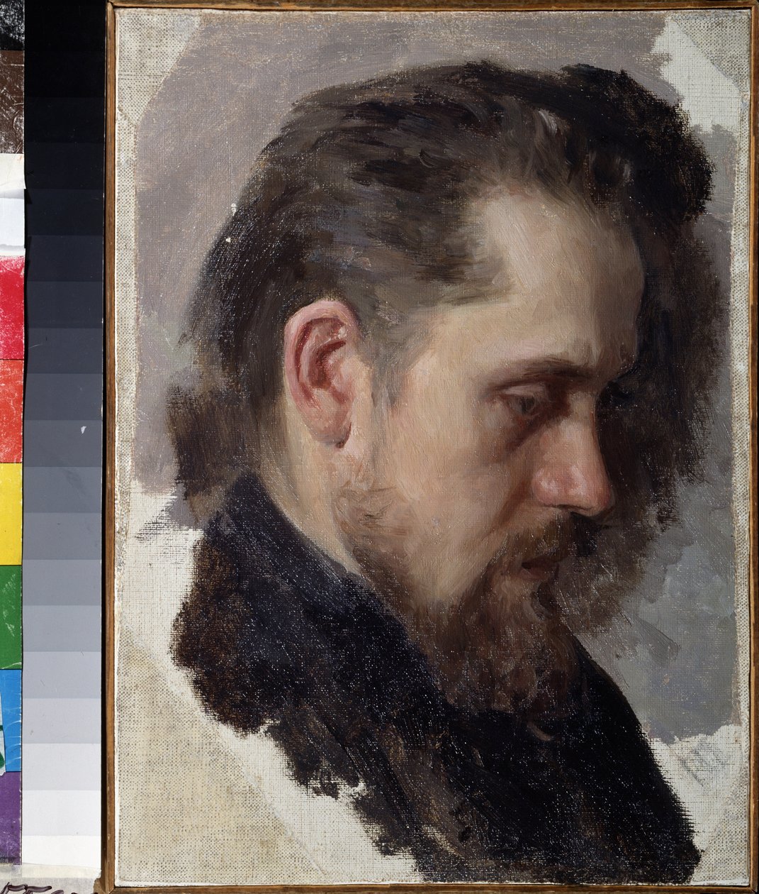 Portrett av forfatteren Nikolay Pomyalovsky (Nicholas Pomyalovsky) (1835-1863). (Portrett av forfatteren N.Pomyalovsky). Maleri av Nikolai Vasilyevich Nevrev (1830-1904), olje på lerret av Nikolai Vasilievich Nevrev