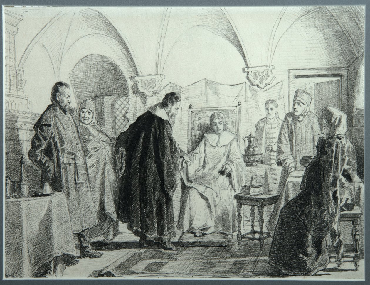 Maria Ivanovna Khlopova, bruden til tsaren Mikhail Fyodorovich, 1884 av Nikolai Vasilyevich Nevrev