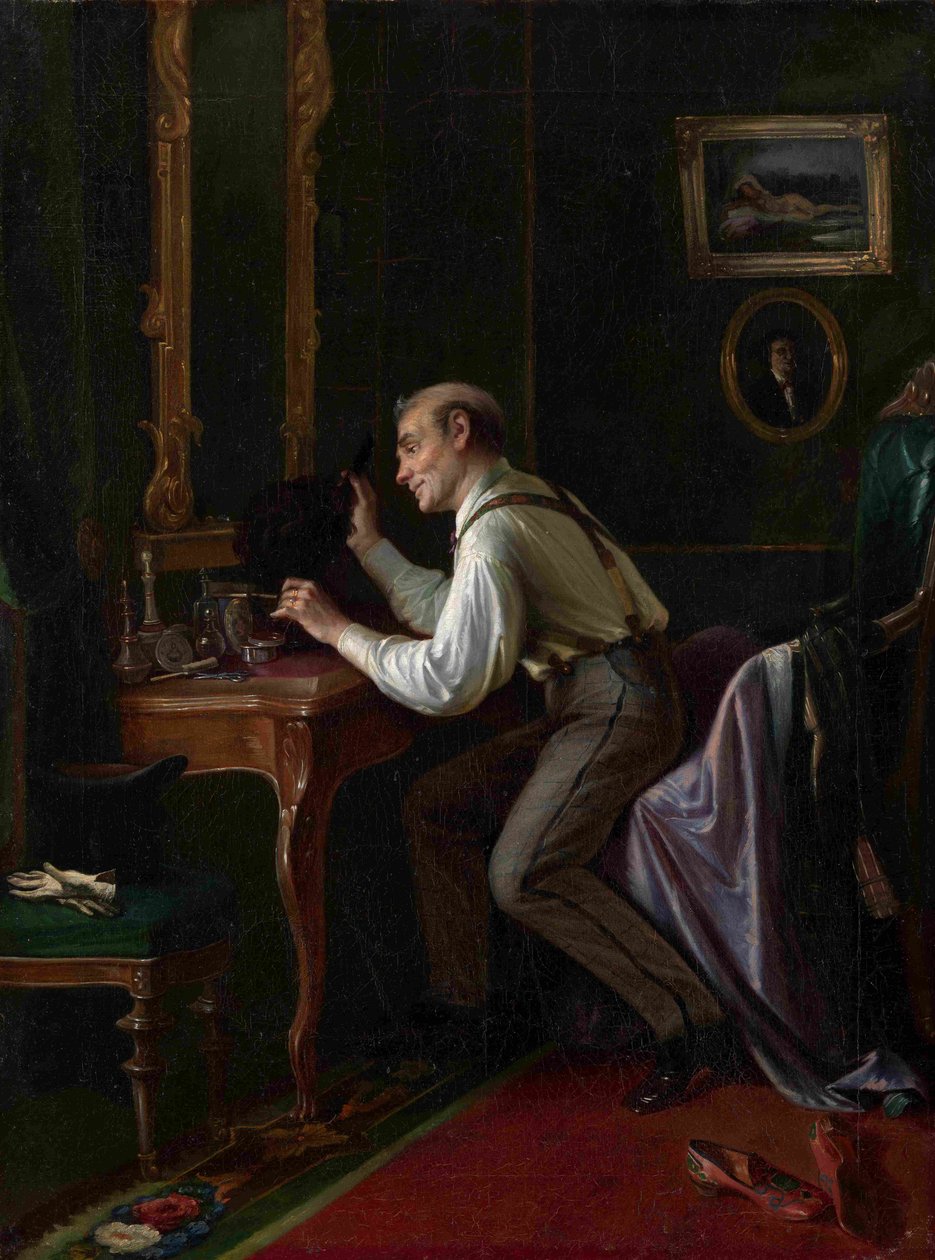 Ved sminkebordet, 1872 av Nikolai Yakovlevich Gribkov