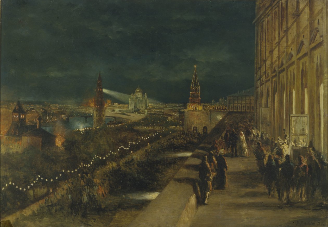 Belysning av Moskva i anledning kroningen av keiser Alexander III 15. mai 1883 av Nikolai Yegorovich Makovsky