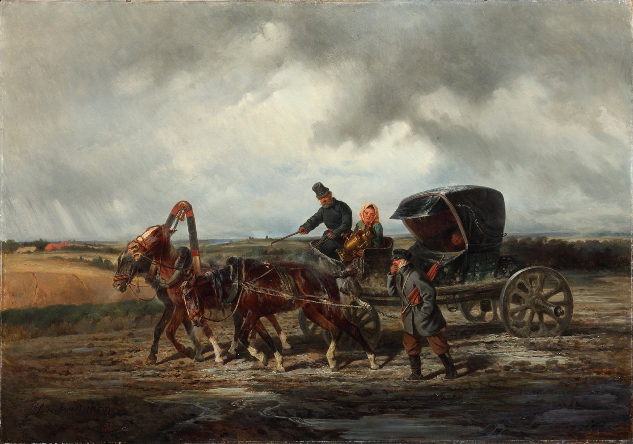 På veien til tanntrekkeren, 1873 av Nikolai Yegorovich Sverchkov