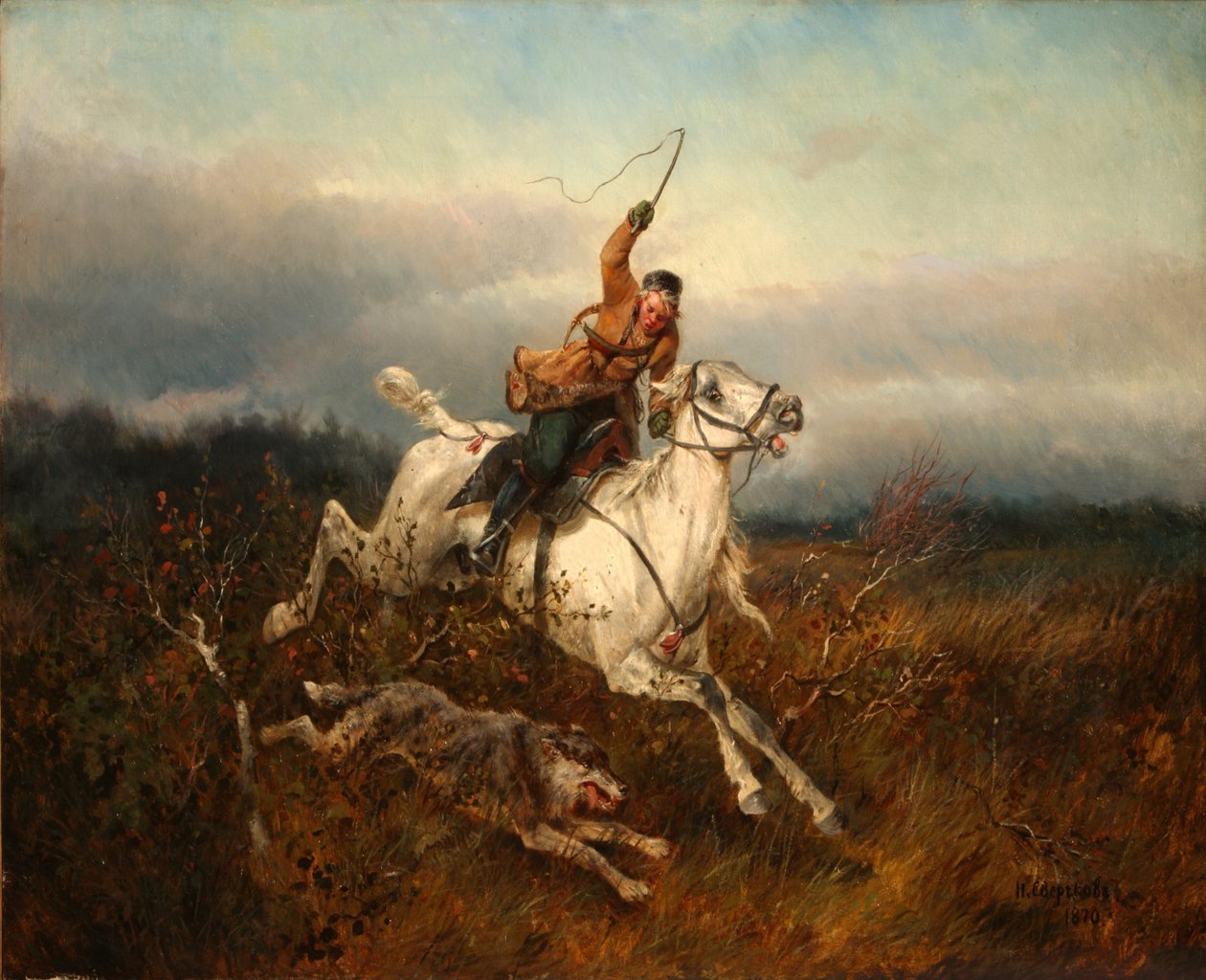 Ulvejakt, 1870 av Nikolai Yegorovich Sverchkov