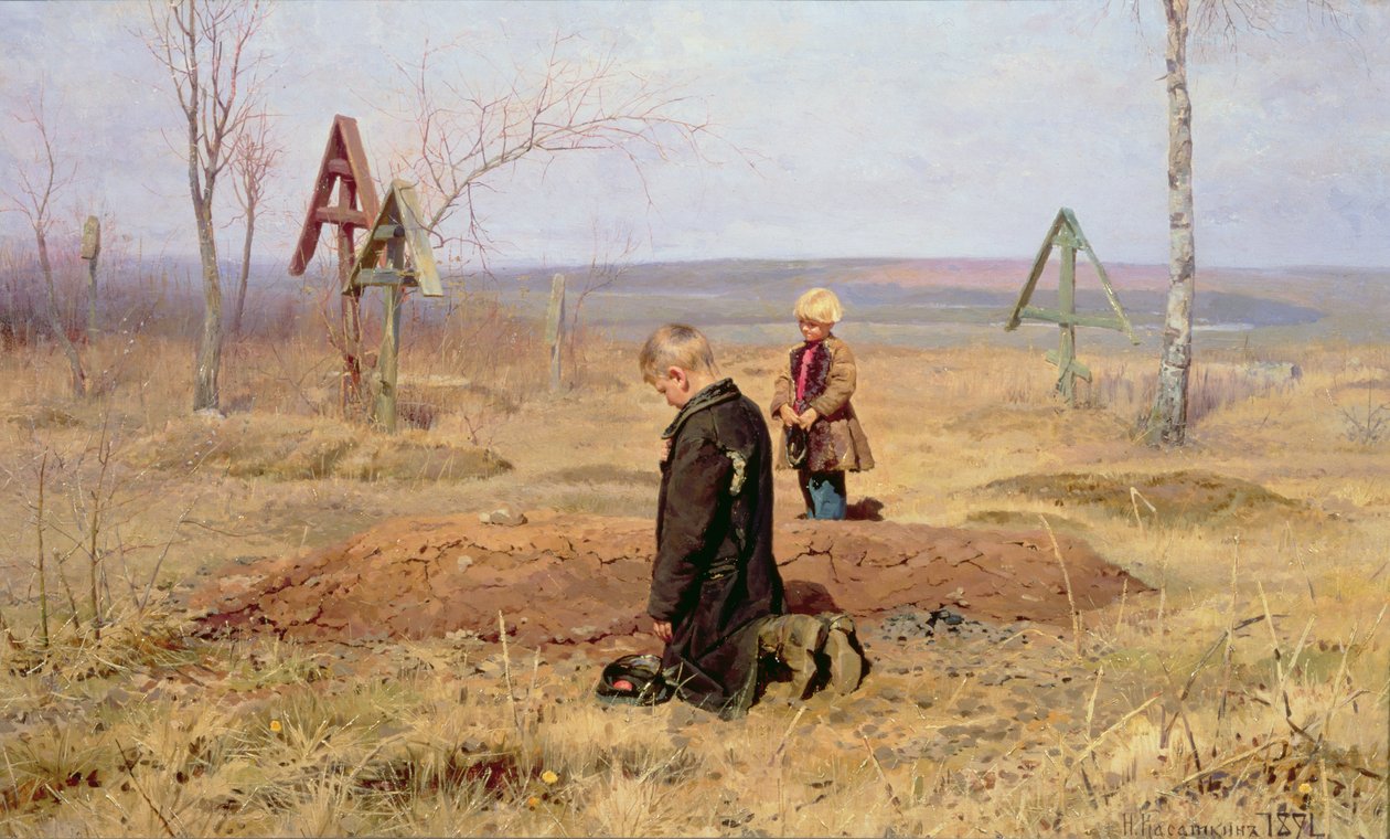 De foreldreløse, 1891 av Nikolaj Alekseevich Kasatkin