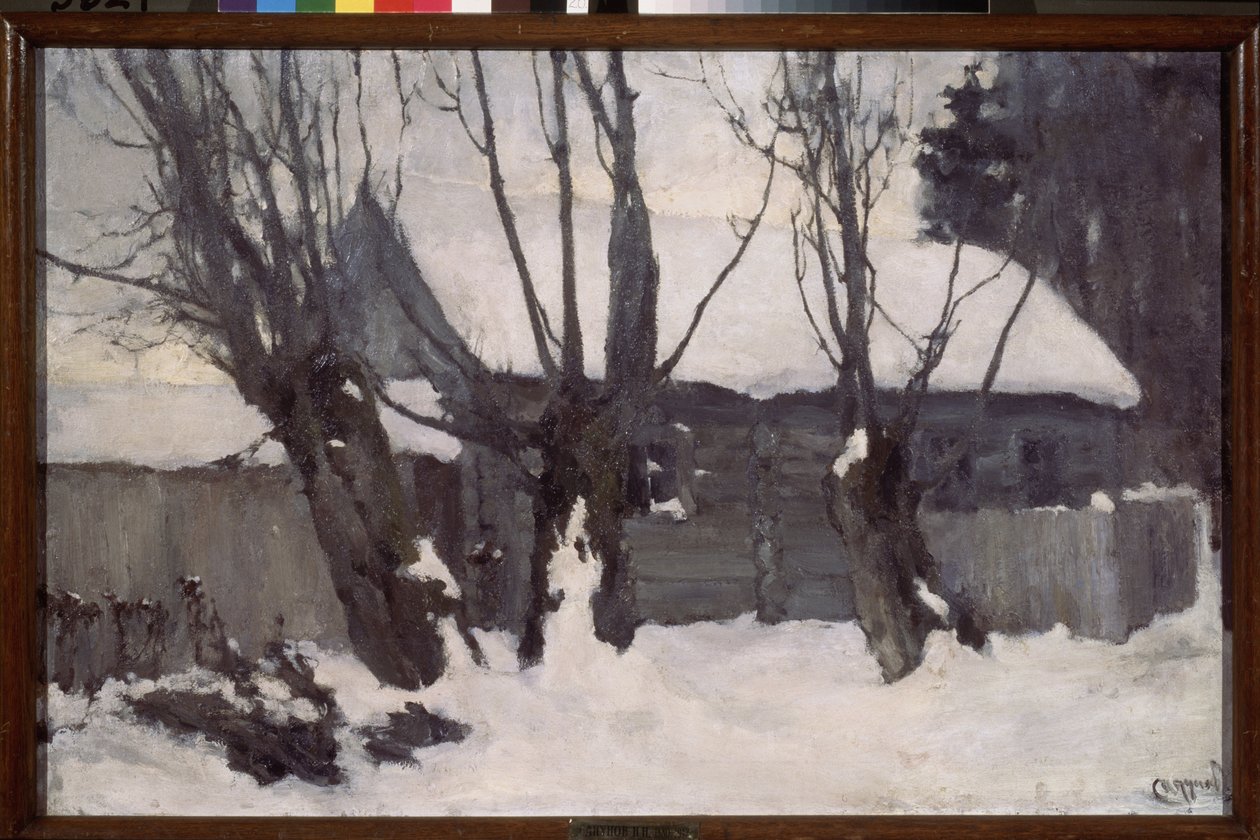 Hiver. Peinture de Nikolai Nikolyevich Sapunov (Sapounov) (1880-1912), olje på lerret av Nikolaj Nikolaevic Sapunov