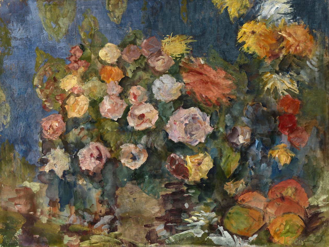 Stilleben med blomster og frukt, 1907 av Nikolaj Nikolaevic Sapunov