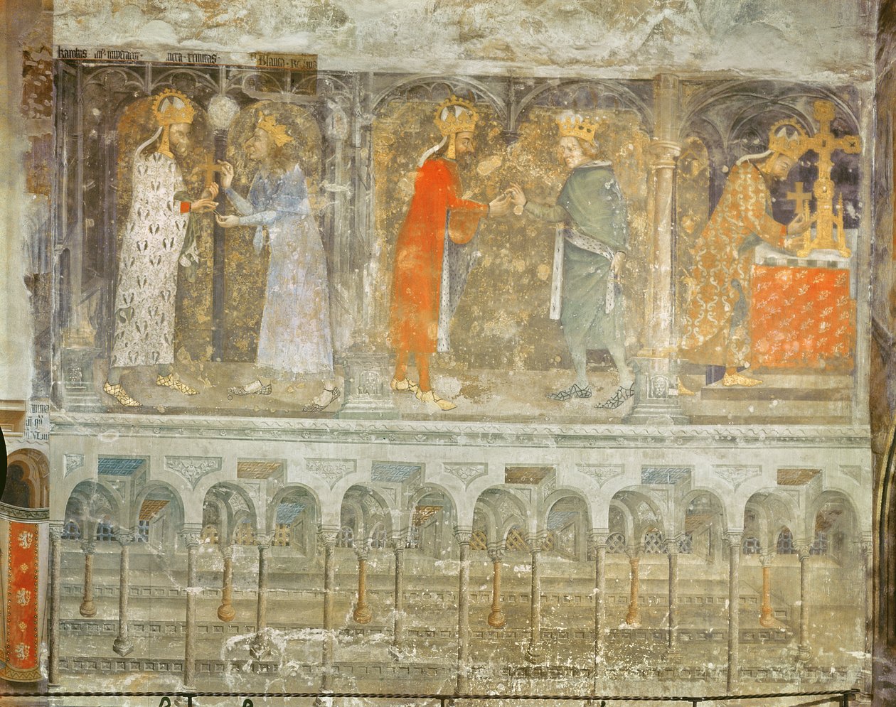 Den hellige romerske keiser Charles IV (1316-78) mottar en torn fra Kristi krone fra Jean II (1319-64) Le Bon, fra kapellet til Vår Frue, ca. 1357 (se også 204541 og 397961) av Nikolaus Wurmser