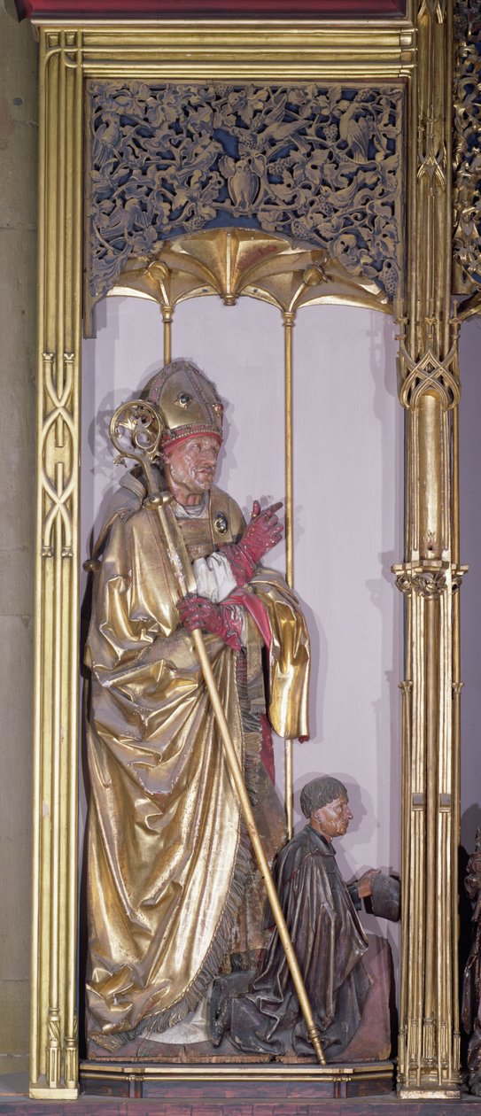 Isenheim-altertavlen, Saint Augustine, ca. 1490 (gullmaling på tre) av Nikolaus Hagenauer