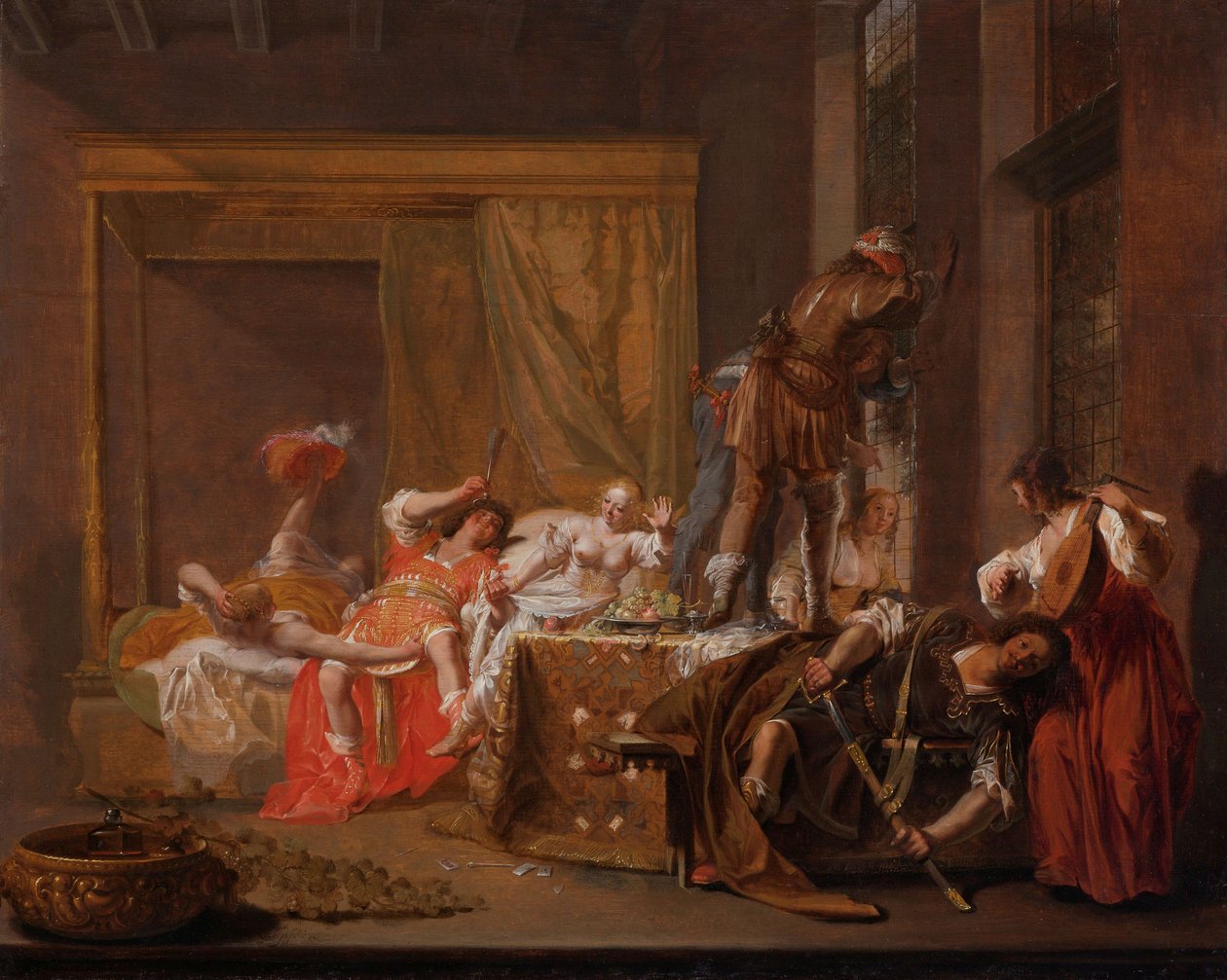 Scene from the Wedding of Messalina and Gaius Sillius, c.1645-c.1650 (oil on panel) av Nikolaus Knüpfer