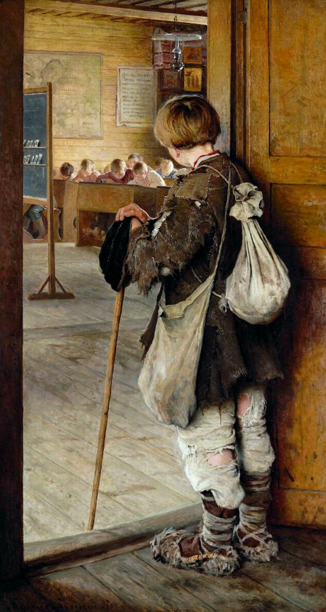 På skolens dører av Nikolay Bogdanov Belsky