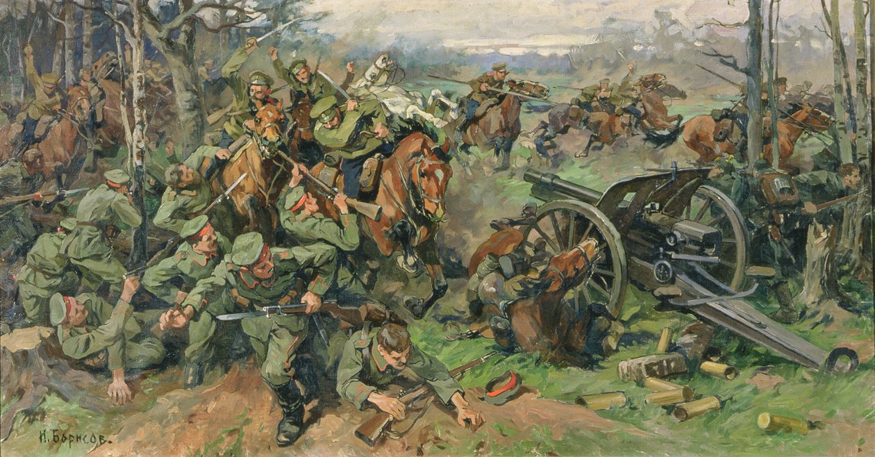 Det russiske kavaleriet anklaget det tyske artilleriet i 1915 av Nikolay Yakovlevich Borisov