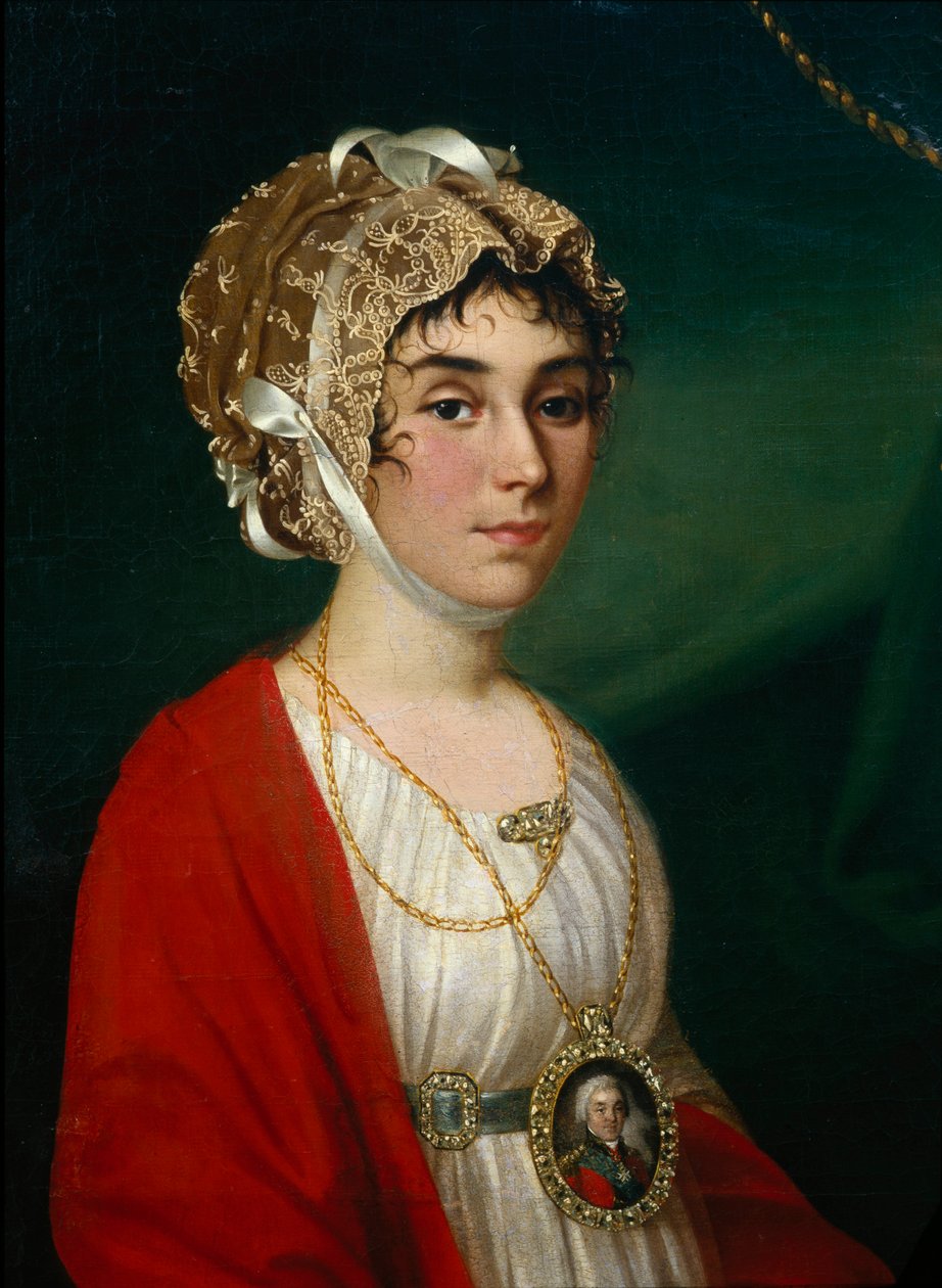 Portrett av astressen og sangeren, contess Praskovya Sheremeteva Zhemchugova 1768-1803, 1802 av Nikolay Ivanovich Argunov