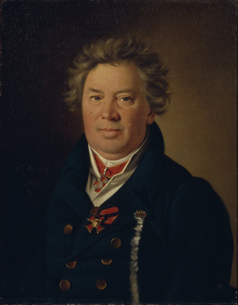 Portrett av arkitekten Fjodor Kirillovich Sokolov 1752-1824, 1819 av Nikolay Ivanovich Argunov