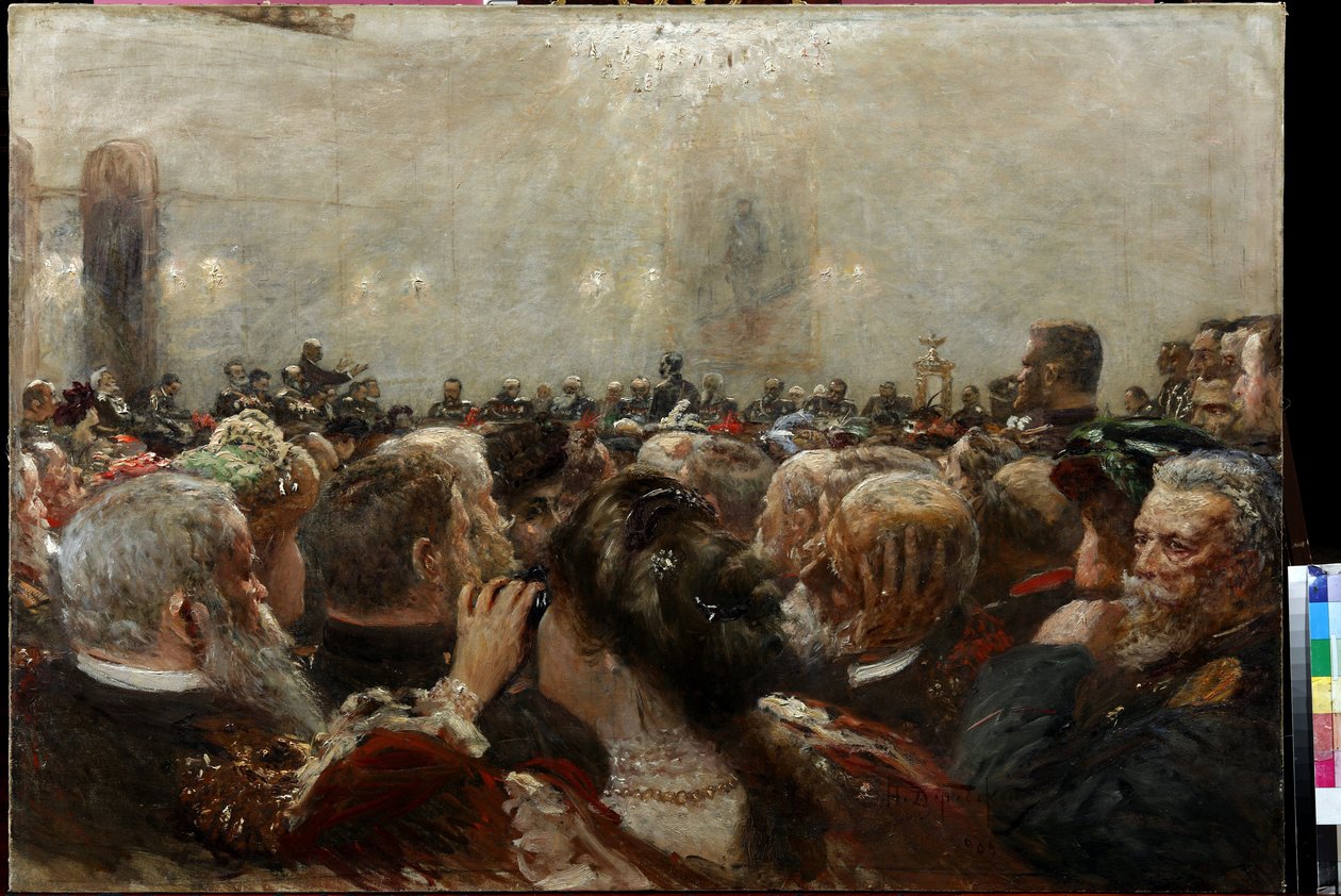 The Port Arthur Trial av Dubovskoy, Nikolai Nikanorovich (1859-1918) av Nikolay Nikanorovich Dubovskoy