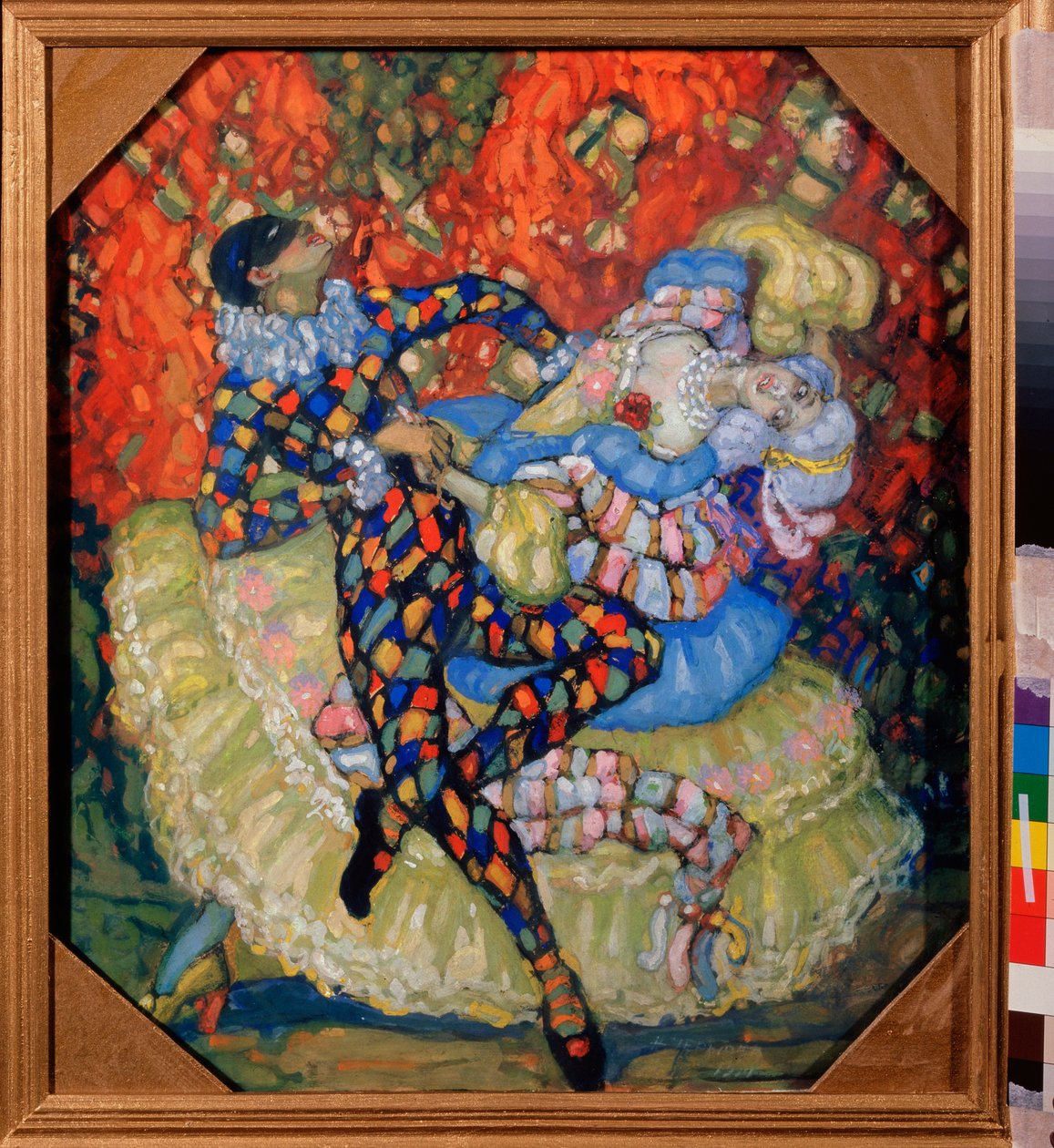 Harlequinade (Harlequinade) - Verk av Nikolai Nikolayevich Chernov Krauze (Chernov-Krauze) (1875-1941), tempera på papp av Nikolay Nikolayevich Chernov Krauze