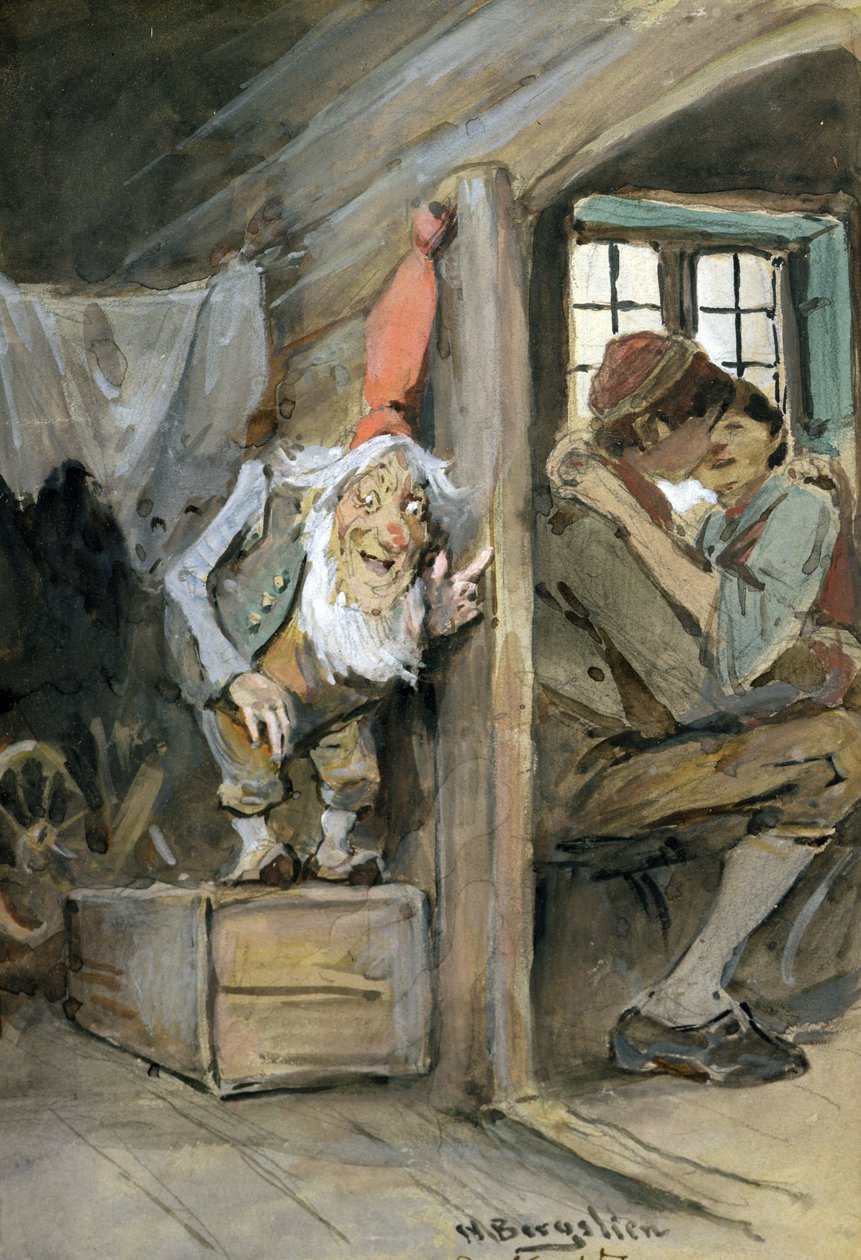 Be Lurking (akvarell på papir) av Nils Bergslien
