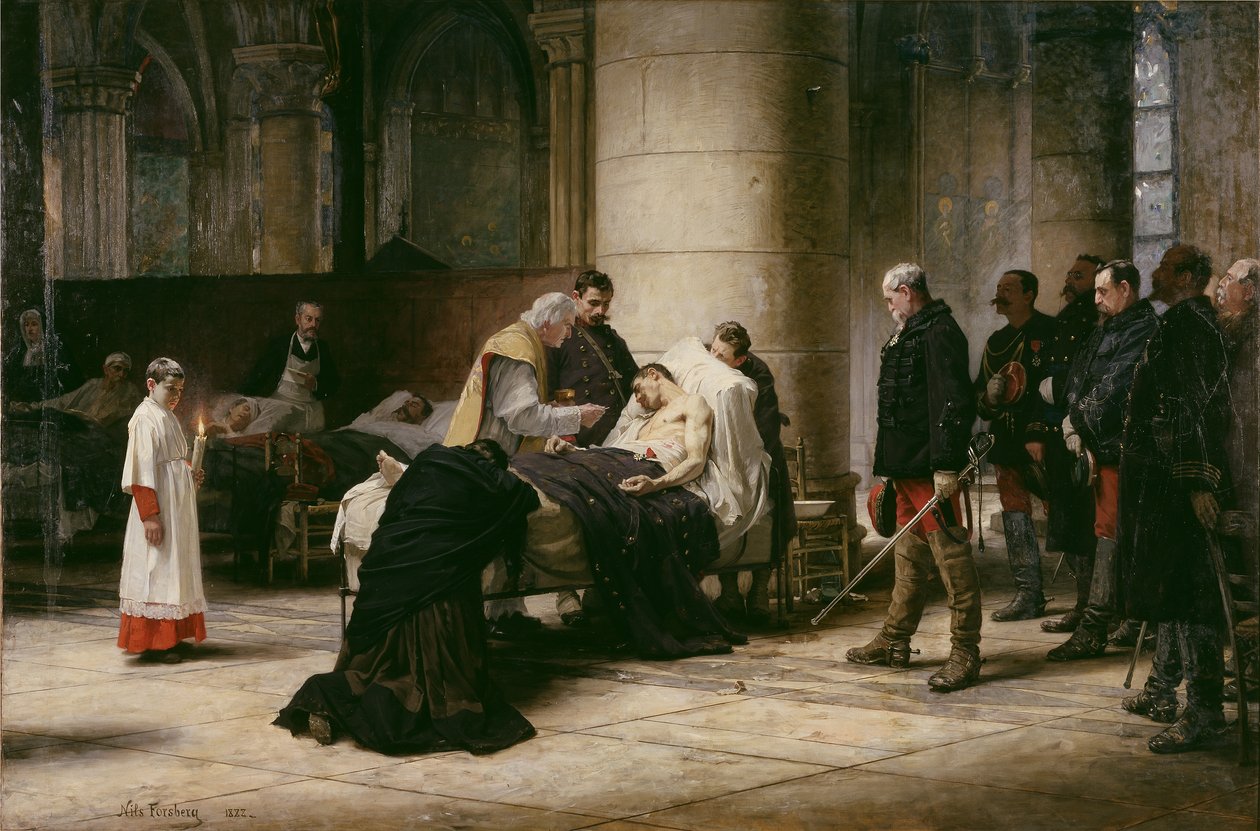 En helts død, 1888 av Nils Forsberg the Elder