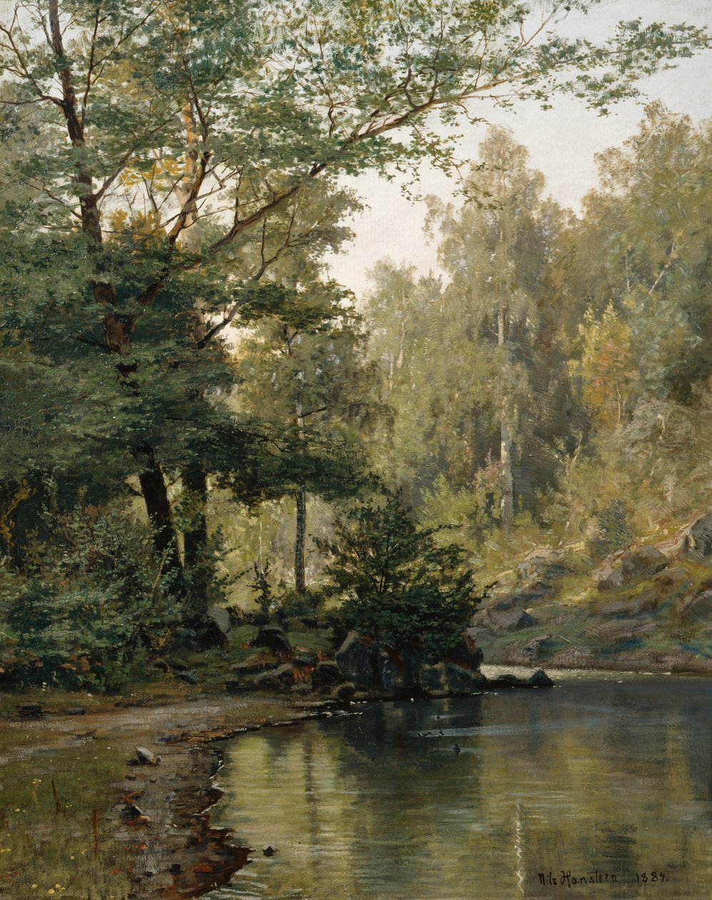 Skogsjø (oljemaleri) av Nils Hansteen