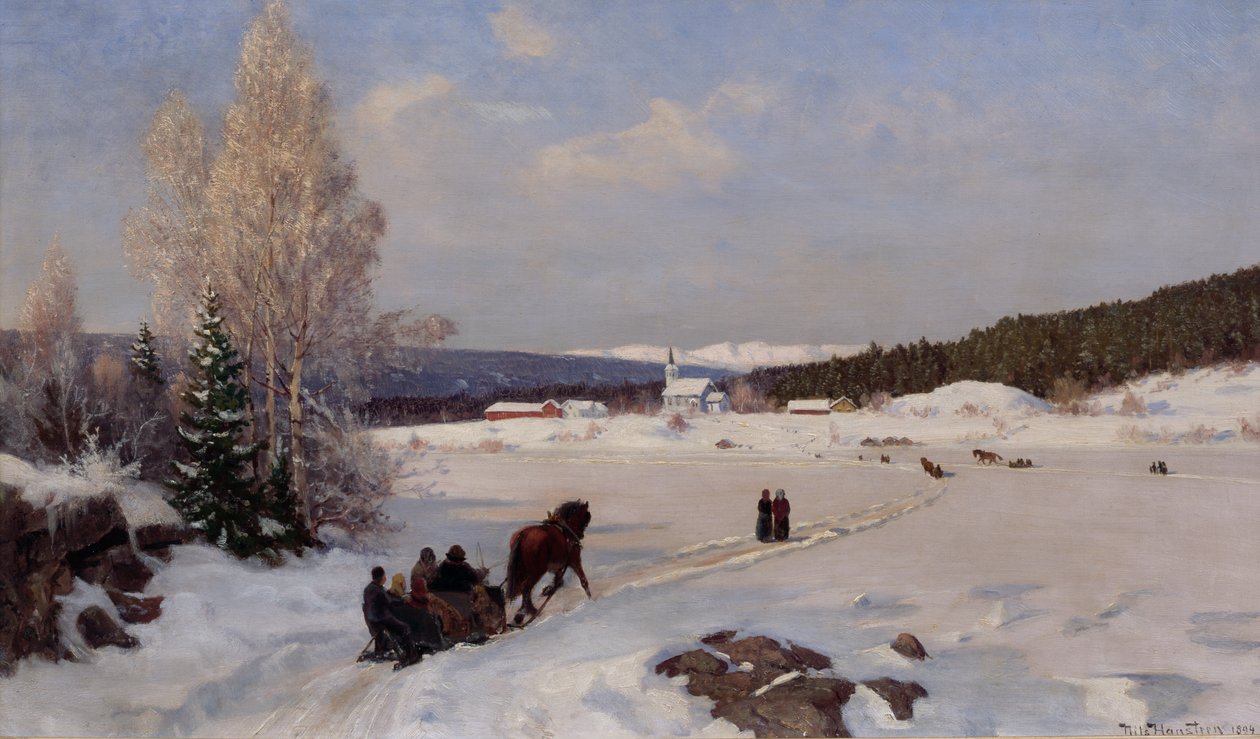 Sledetur til kirken av Nils Hansteen