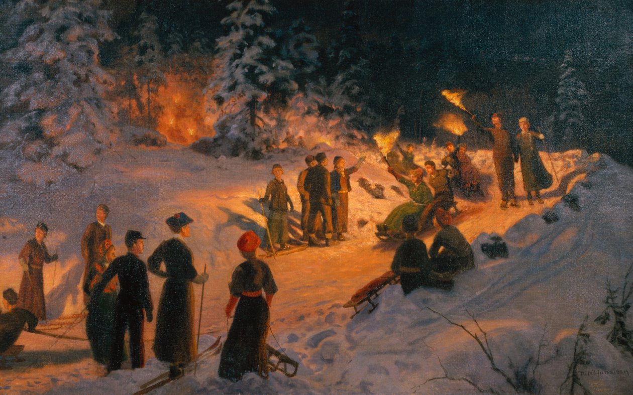 Aking med flammende fakkel i Korketrekkeren av Nils Hansteen