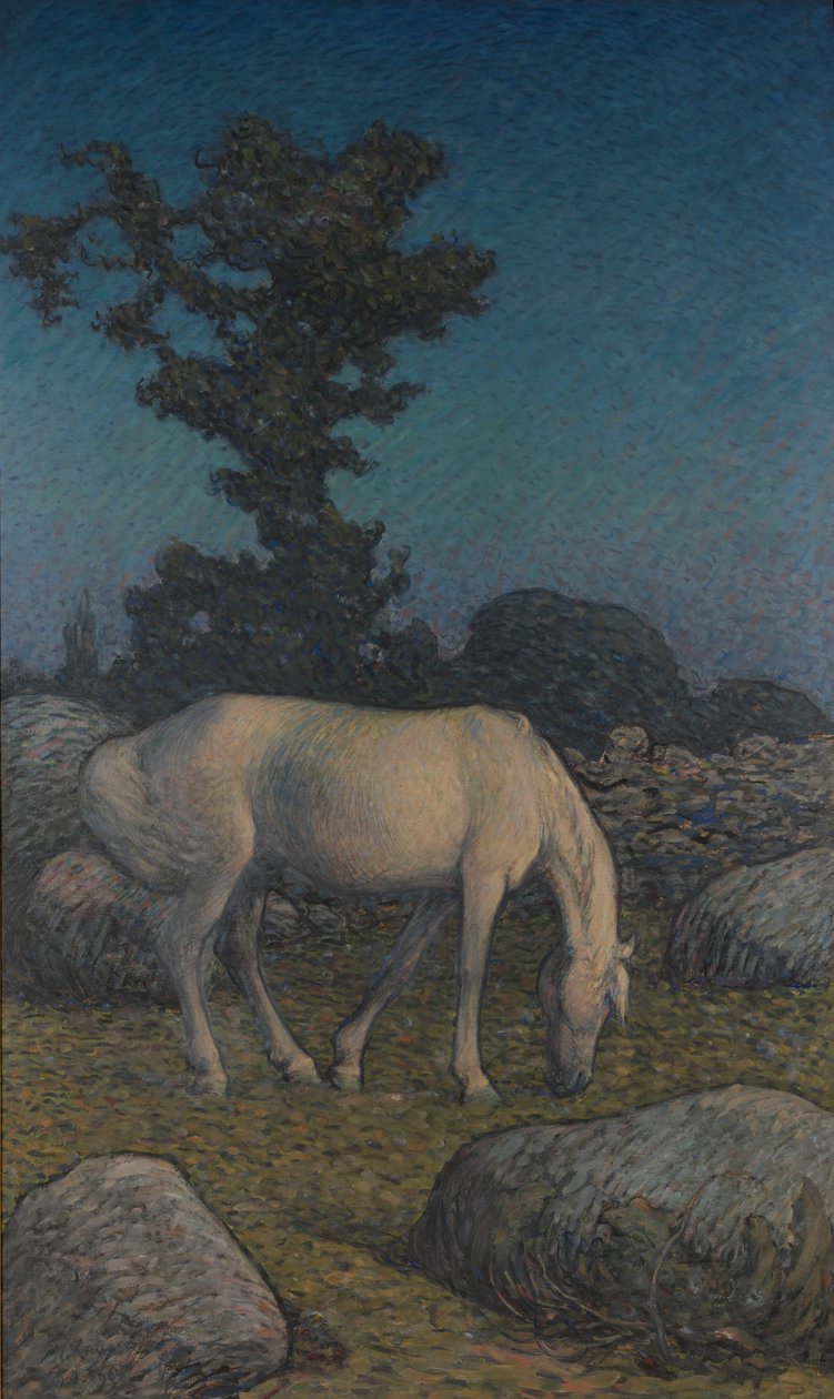 Hvit hest i skumringen av Nils Kreuger