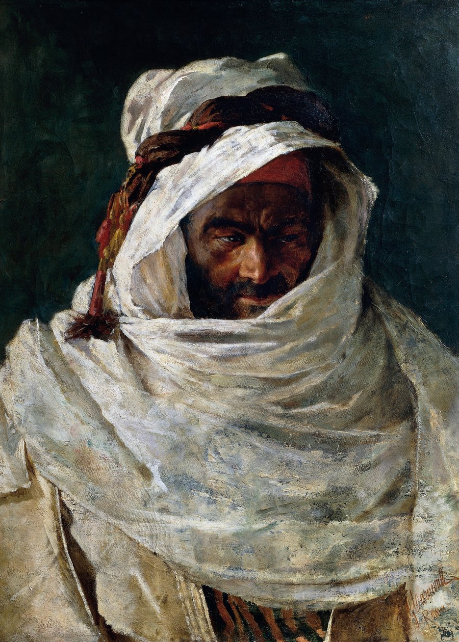 Head of Arab, maleri av Nino Carnevali (1849-etter 1912) av Nino Carnevali
