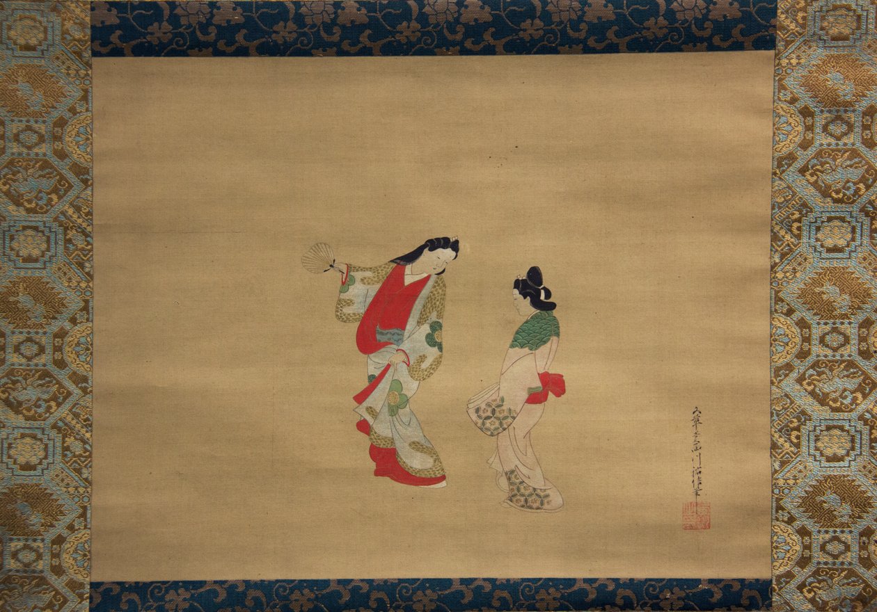 Kvinne og ledsager, 1700-tallet. av Nishikawa Sukenobu